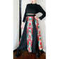 Vintage 70s Black Maxi Dress Colorful Skirt Embroidery Cleopatra Broumand AS IS