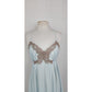 Vintage 50s Lingerie Blue Lace Slip Dress Nightgown Negligee