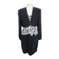 Vintage 1980s AJ Bari Strapless Dress + Bolero Jacket Suit Set Zebra Print Black White Silk / M
