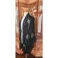 Vintage 1990s Evening Kimono Jacket Shimmering Peacock Feathers Beaded Black Duster Boho Chic Art Nouveau Deco