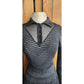 Vintage MISSONI Knit Dress Metallic Black Midi Length Stretchy / S-M