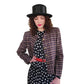 Vintage 80s Jaeger Blazer Navy Blue Brown Plaid Wool Blend
