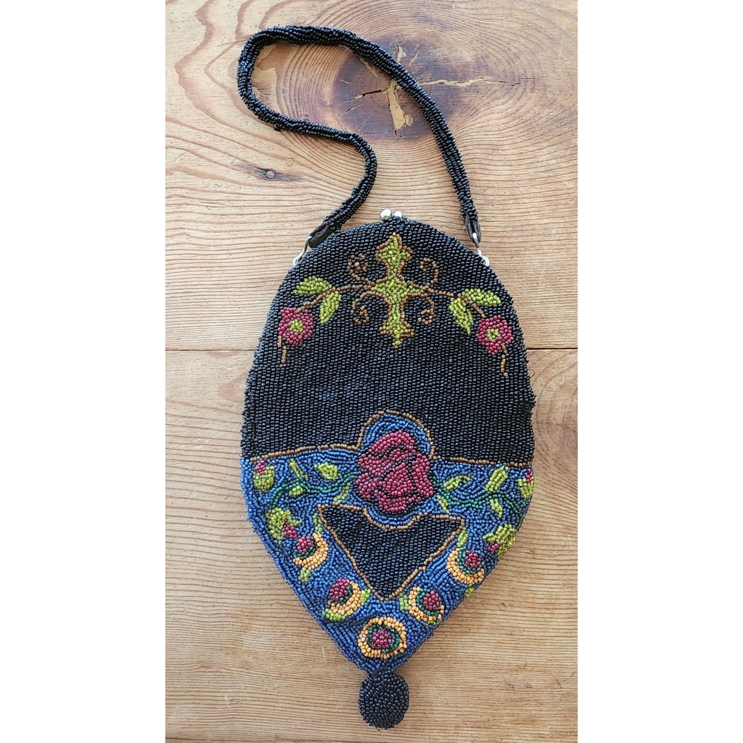 Vintage 1910s Evening Bag Beaded Purse Art Nouveau