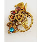 Vintage Charm Earrings Signed VA Goldtone