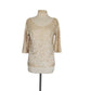 Vintage 1960s Beaded Sequined Top Cream Wool Long Sleeved Regalia Imports Hong Kong