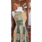 Vintage 40s 50s MCM Cotton Print Sun Dress Green Yellow Gingham Patchwork Rockabilly