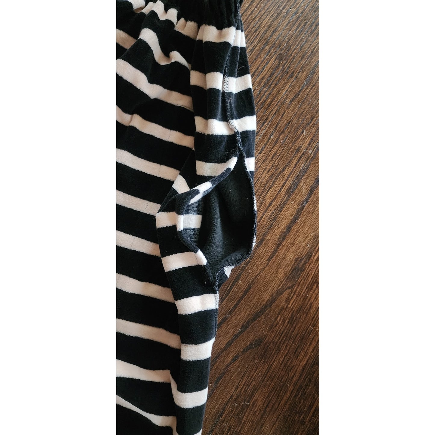 Vintage 1980s Sonia Rykiel Pants Black White Striped Velour Elastic Waist