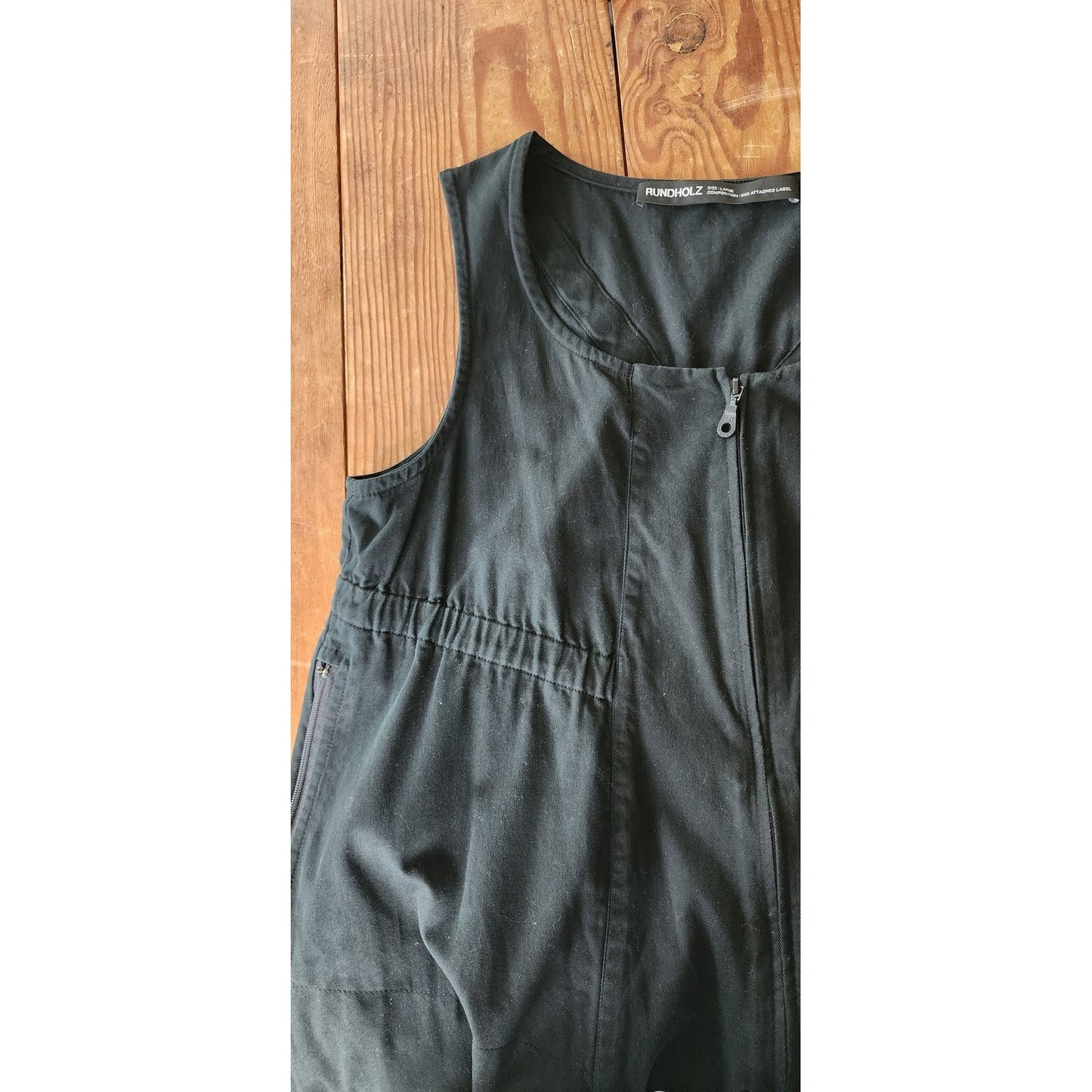 Vintage RUNDHOLZ Black Label Dress Sleeveless Cotton w/Zippers