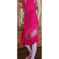 2018 Givenchy Runway Sample Dress Asymmetric Handkerchief Fuchsia Mesh Lace