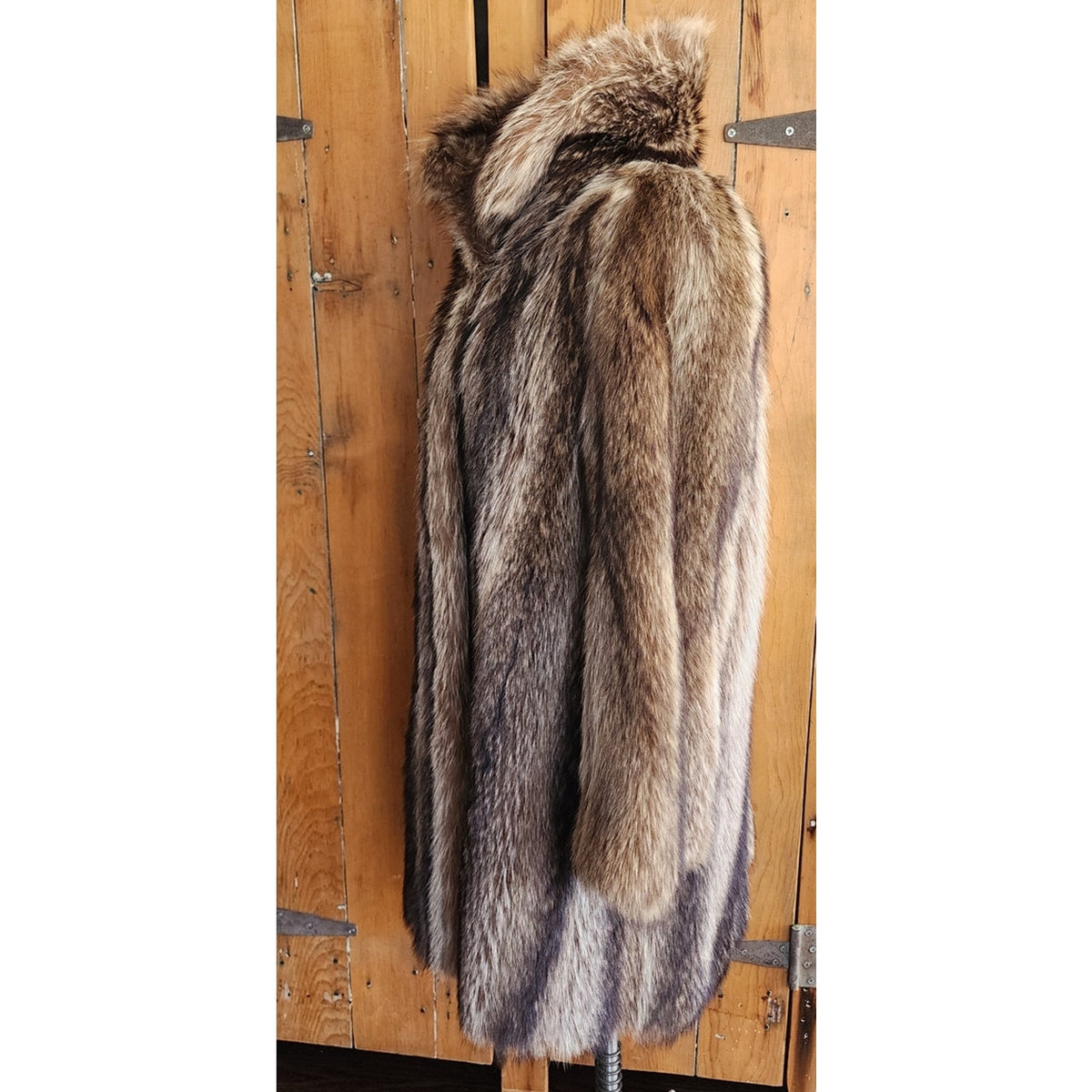 Vintage 1970s Fur Coat Brown Silver Raccoon Revillon S/M
