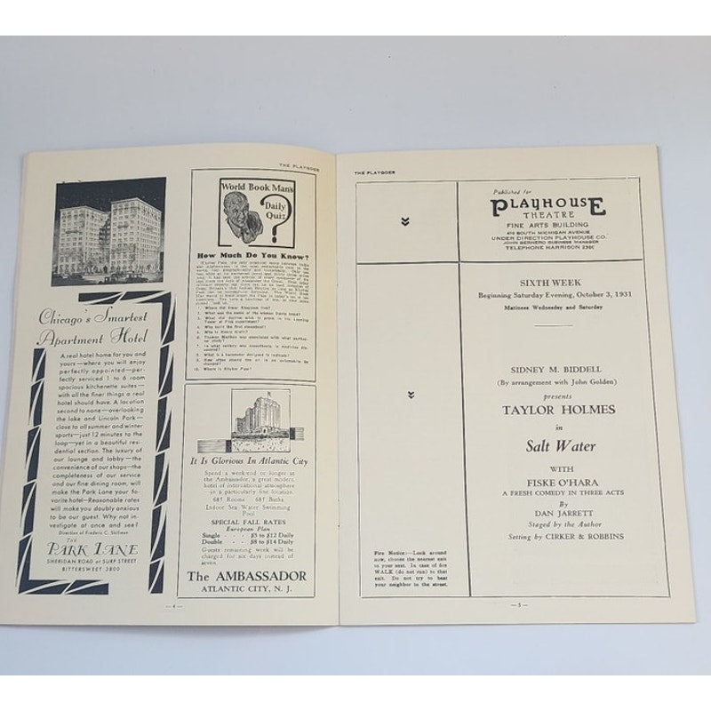 30s Art Deco Theater Program Peter Koch Chicago Adelphi