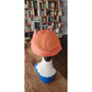 Vintage 50s Orange Straw Cocktail Hat Rhinestones Voguemont Chicago