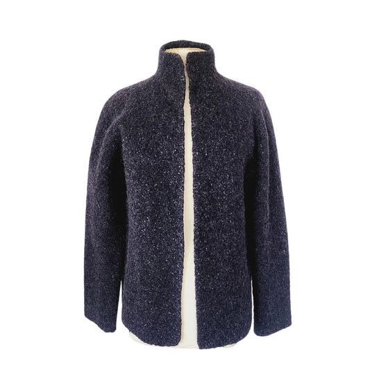 Eileen Fisher Gray Jacket Alpaca Blend Boucle Wool