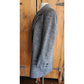 Vintage 80s Long Blazer Lilli Ann Houndstooth Wool Jacket Gray Black