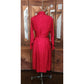 Vintage 1980s Emanuel Ungaro Dress Red Silk Paisley Print I Magnin Long Sleeve Scarf Sash Tie