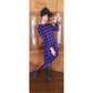 Vintage 1980s GIVENCHY Silkprint Dress Purple Black Harlequin Diamonds Long Sleeved