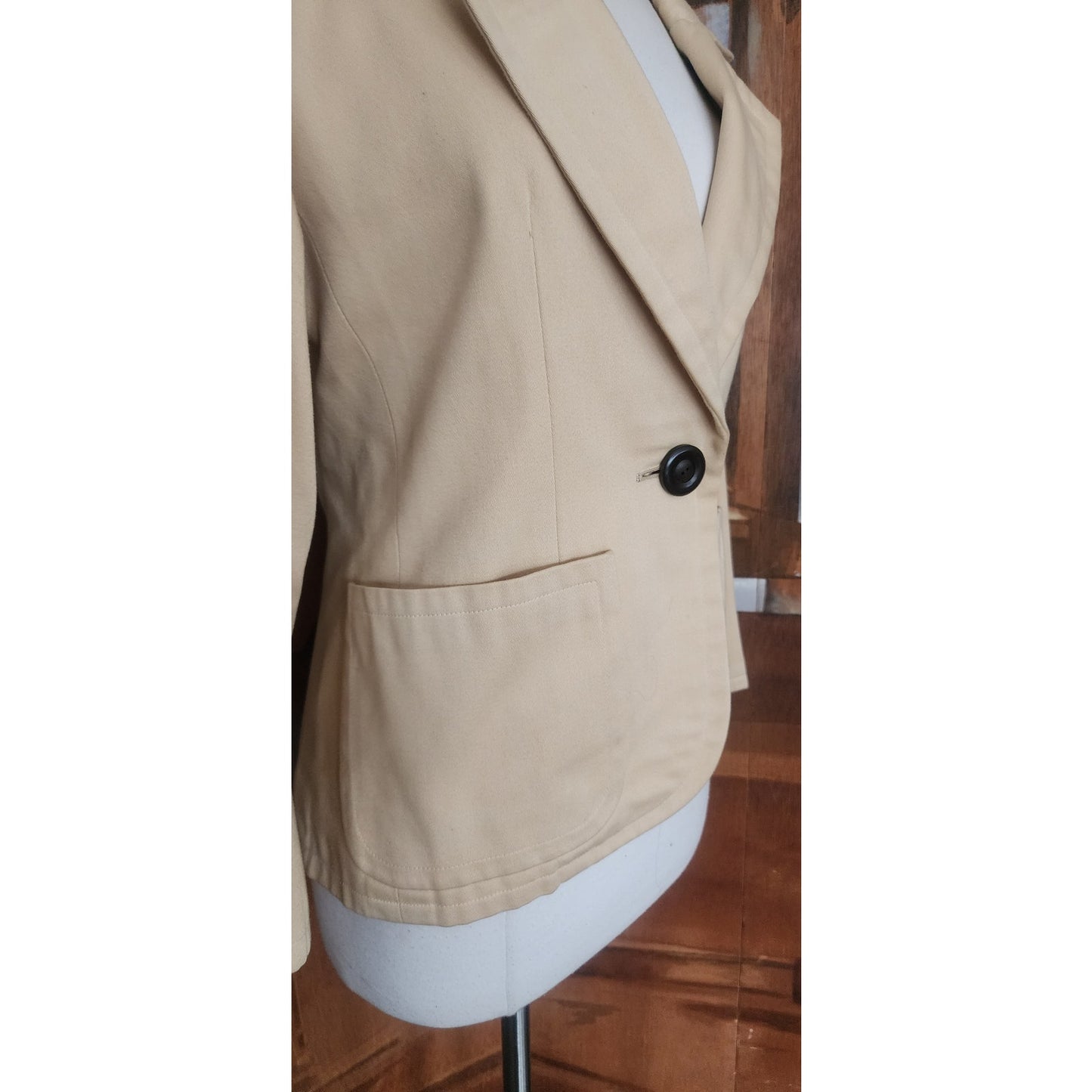 Vintage 80s YVES SAINT LAURENT Beige Blazer Single Button Jacket