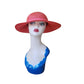 Vintage 90s Herbert Johnson Hat Pink Straw Wide Brim Floral Summer Sunhat
