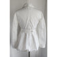 Vintage 90s Armani Short Trench White Coat Bubble Hem / S