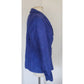 Vintage Escada Blue Blazer Printed Silk w/Agate Stone Button / L