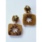 Vintage 1980s Christian Lacroix Earring Clips / Chunky Oversized GOLD CL Logo & Sun