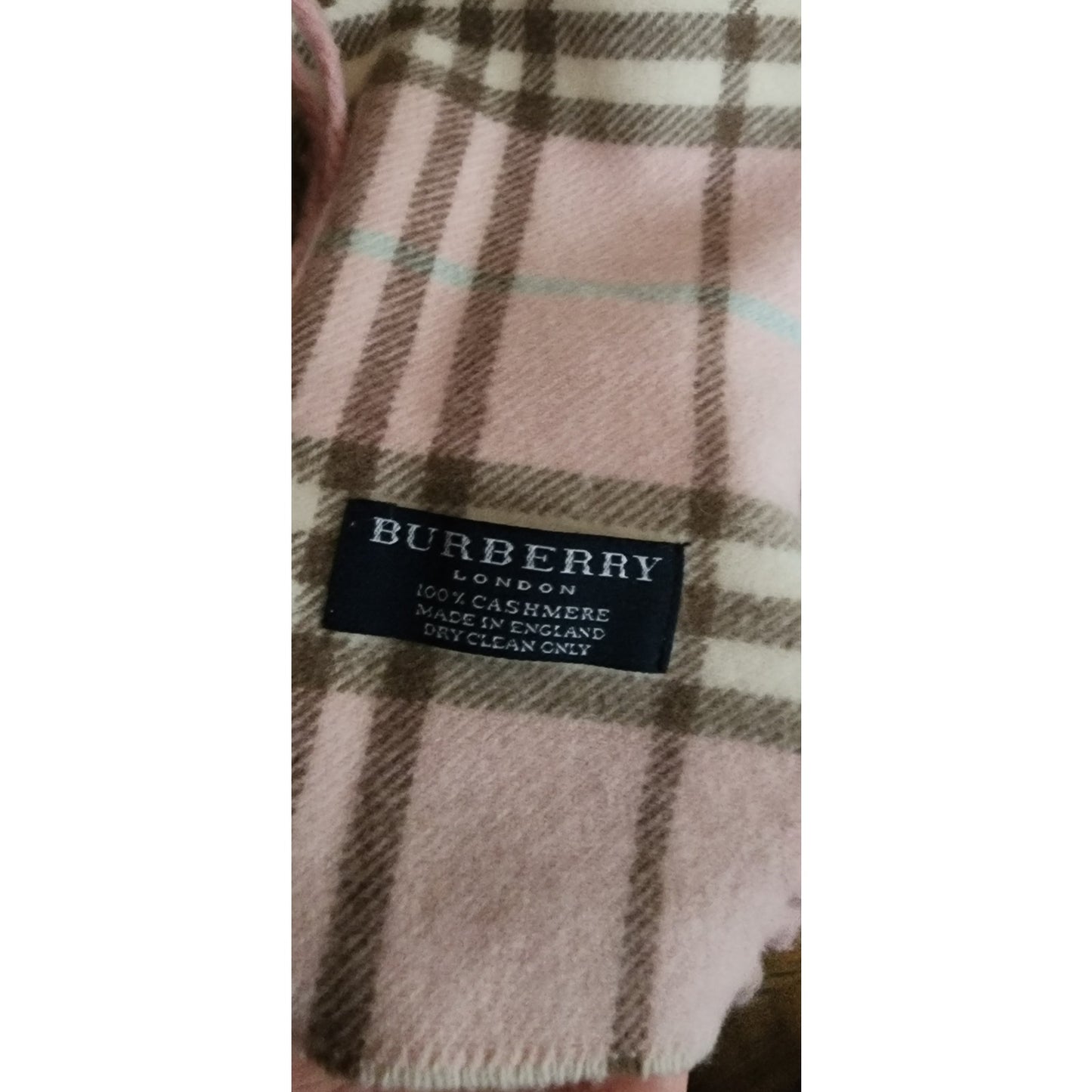Vintage Burberry Scarf Cashmere Plaid Nova Check Fringed