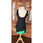Vintage 1990s Designer Sleeveless Dress Raw Silk Black Green Victoria March Chicago