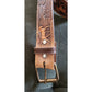 Vintage 1970s The Rowel Brown Belt Tooled Leather Horses Trees Cowboy Western