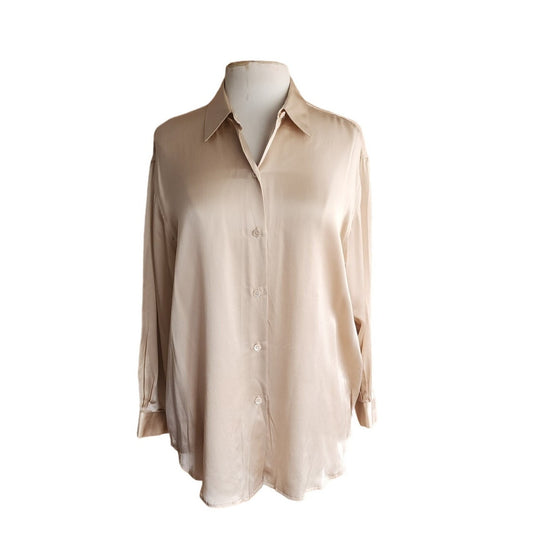 90s Burberrys Silk Blouse Cream Silk New w/Tags