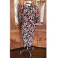 Vintage 1980s UNGARO Silk Floral Print Dress Necktie Sash Button Down Front