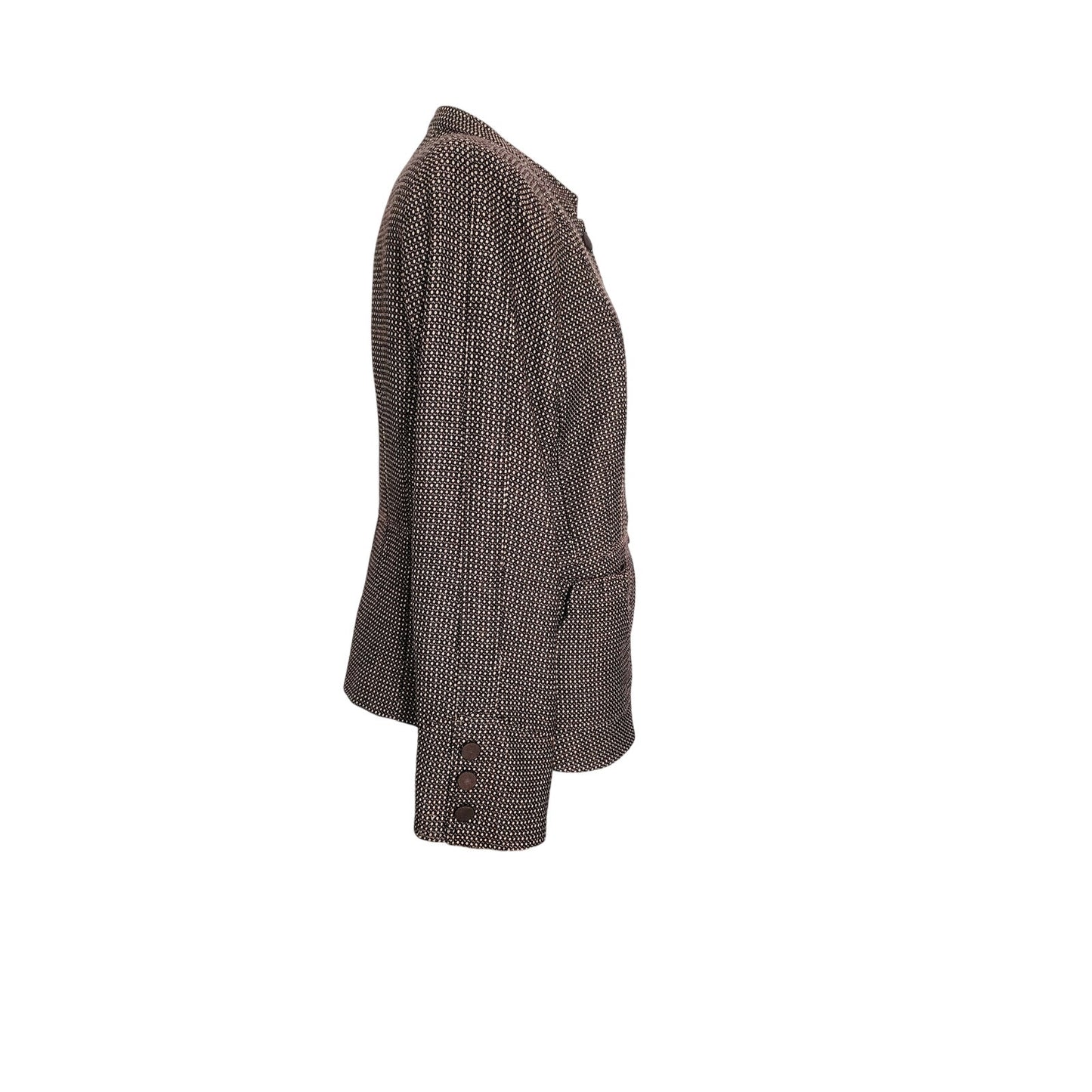 ARMANI COLLEZIONI 2008 Blazer in Brown and Cream Check Wool Jacket / L
