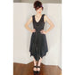 Vintage 2000s Etro Sun Dress Black Cotton w/ Asymmetrical Skirt Medium