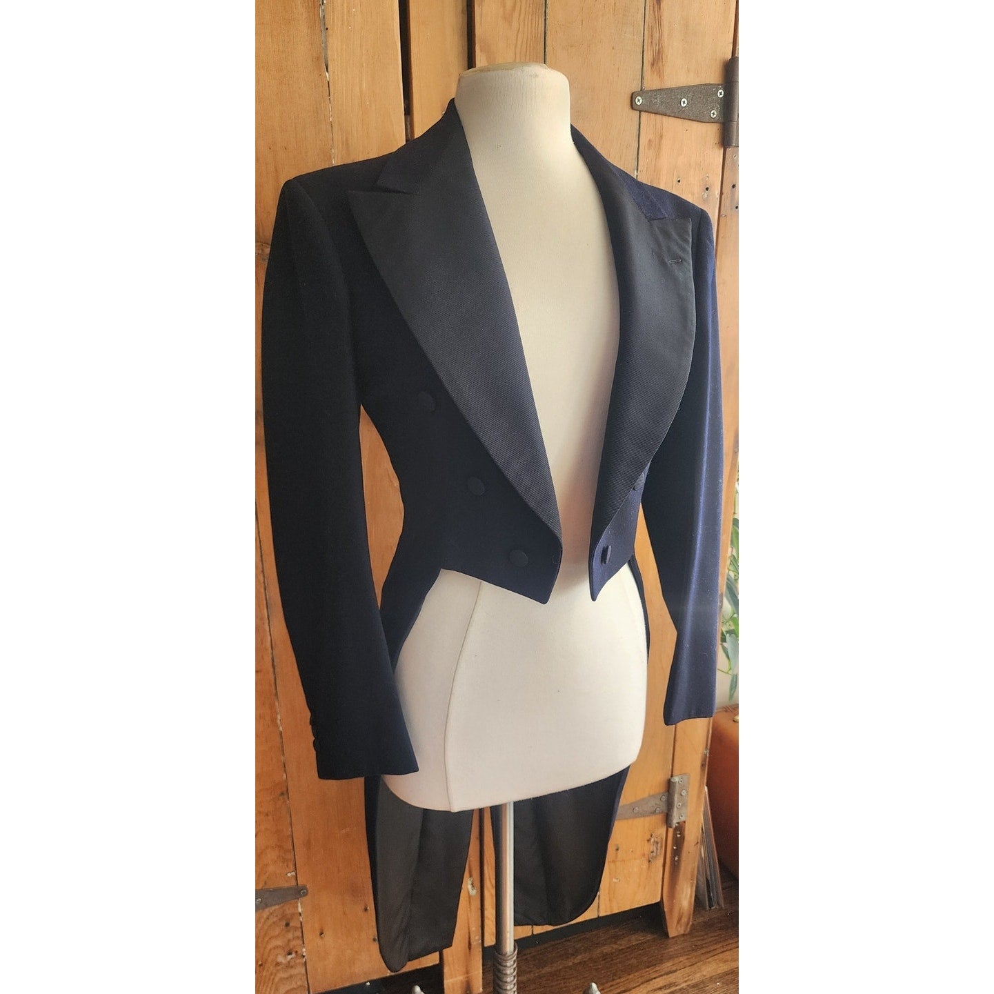 Vintage 30s Mens Tuxedo Tailcoat Black Evening Jacket