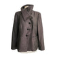 2010 Armani Collezioni Blazer Gray Microgrid Wool High Collar / L