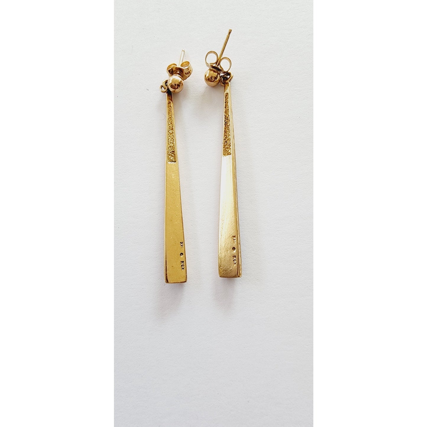 Vintage KBN 14K Gold Dangle Earrings w/Lapis Lazuli