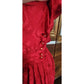 Vintage 1980s Emanuel Ungaro Dress Red Silk Paisley Print I Magnin Long Sleeve Scarf Sash Tie