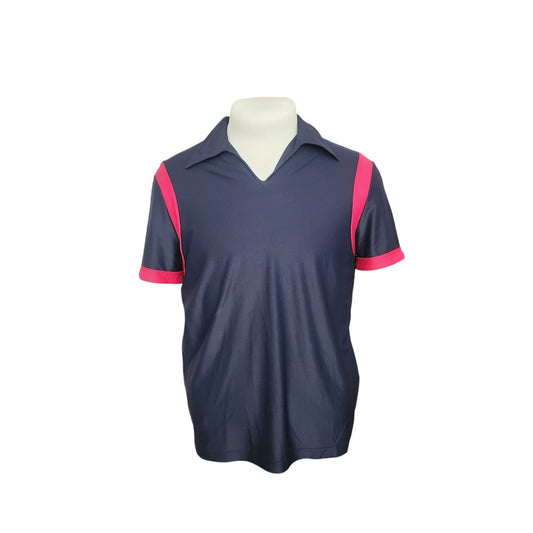 Vintage 1990s Prada Men Polo Shirt Linea Rossa Sport Red Tab Navy Blue Small