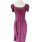 Vintage 2000s Zac Posen Dress Plum Purple with Side Waterfall Scarf NWT