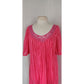 Vintage 70s Pink Caftan Dress Gauzy Crinkled Pleating & Crochet  / Chandni