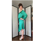 Yves Saint Laurent Green Silk Dress Asymmetrical Hem NWT