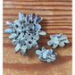 Vintage Weiss Blue Rhinestone Brooch + Clip Earrings Set Demi Parure