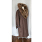 Vintage 70s SILLS A Bonnie Cashin Design Brown Leather Raccoon Fur Coat