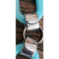 Vintage Y2K PONO by Joan Goodman Resin Chain Link Necklace Aqua Blue Silver Statement Italy