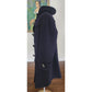 Vintage 1990s Mens Duffle Coat Lands End Navy Blue Wool Hooded w/Toggle Closure