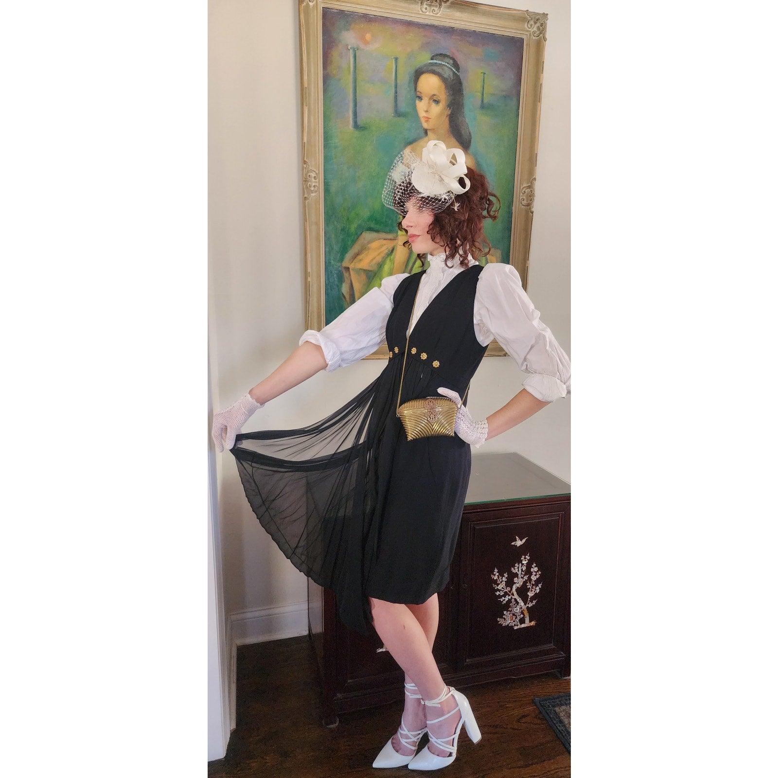 Vintage 90s Karl Lagerfeld Black Party Dress Gold Rosettes RareJule Vintage Vintage 90s Karl Lagerfeld Black Party Dress Gold Rosettes RareJule Vintage