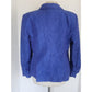 Vintage Escada Blue Blazer Printed Silk w/Agate Stone Button / L
