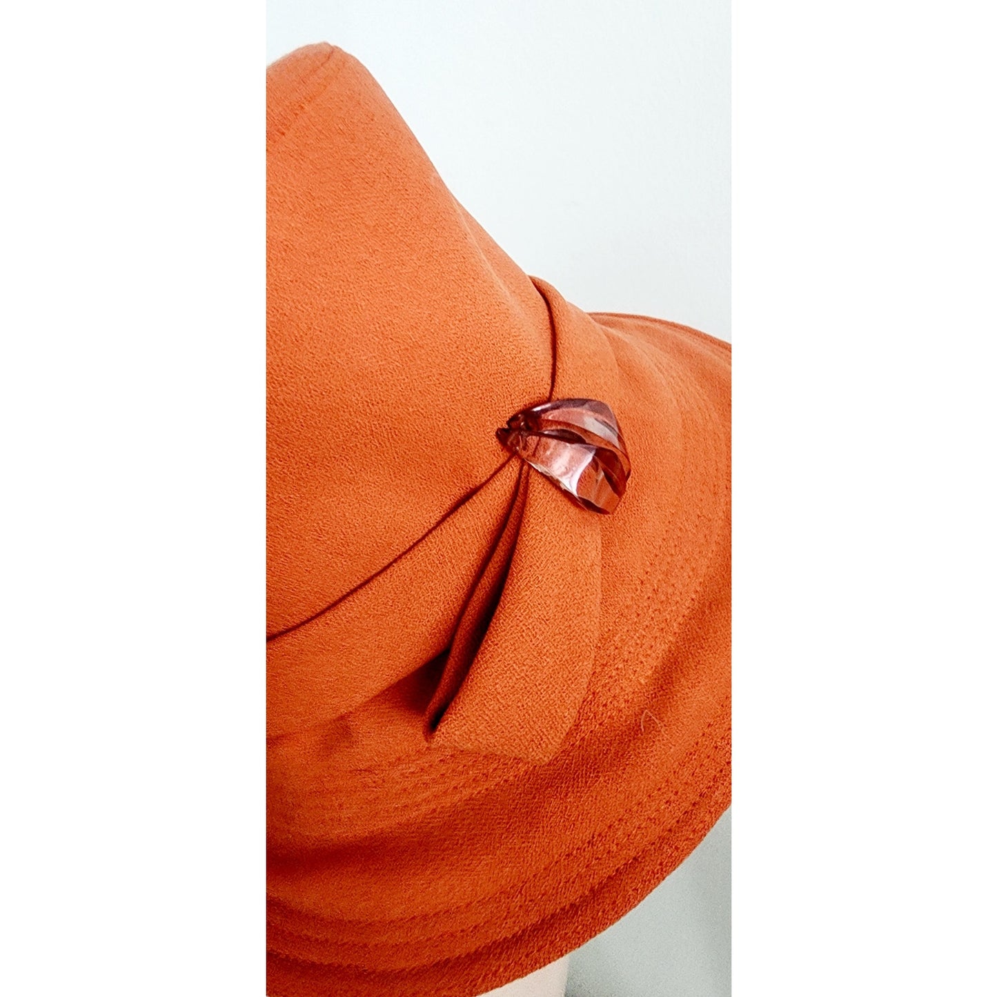 Vintage 60s Orange Hat Mod Style High Crown Gabriella