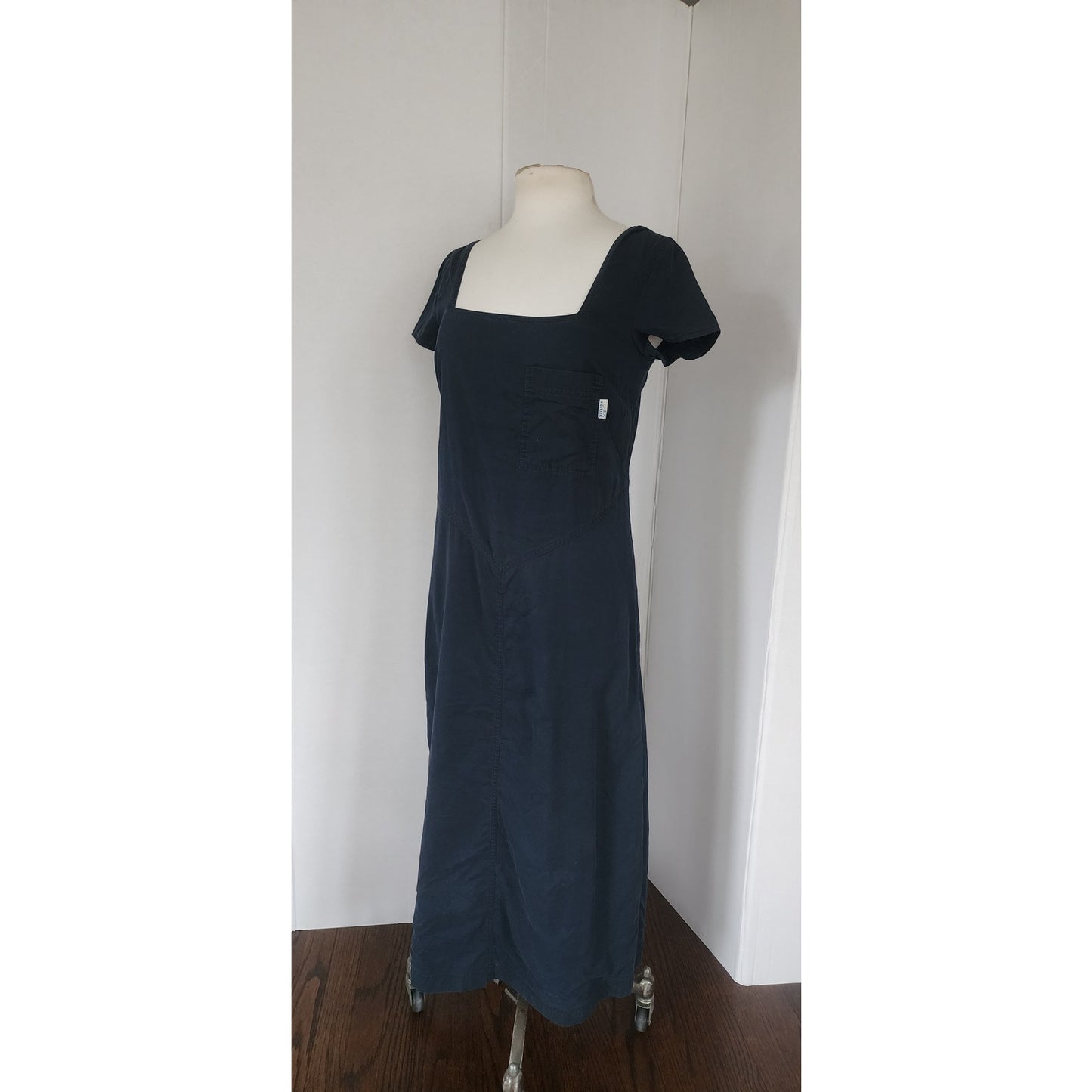 Vintage 90s Krizia Jeans Dress Short Sleeved Navy Blue Cotton / M