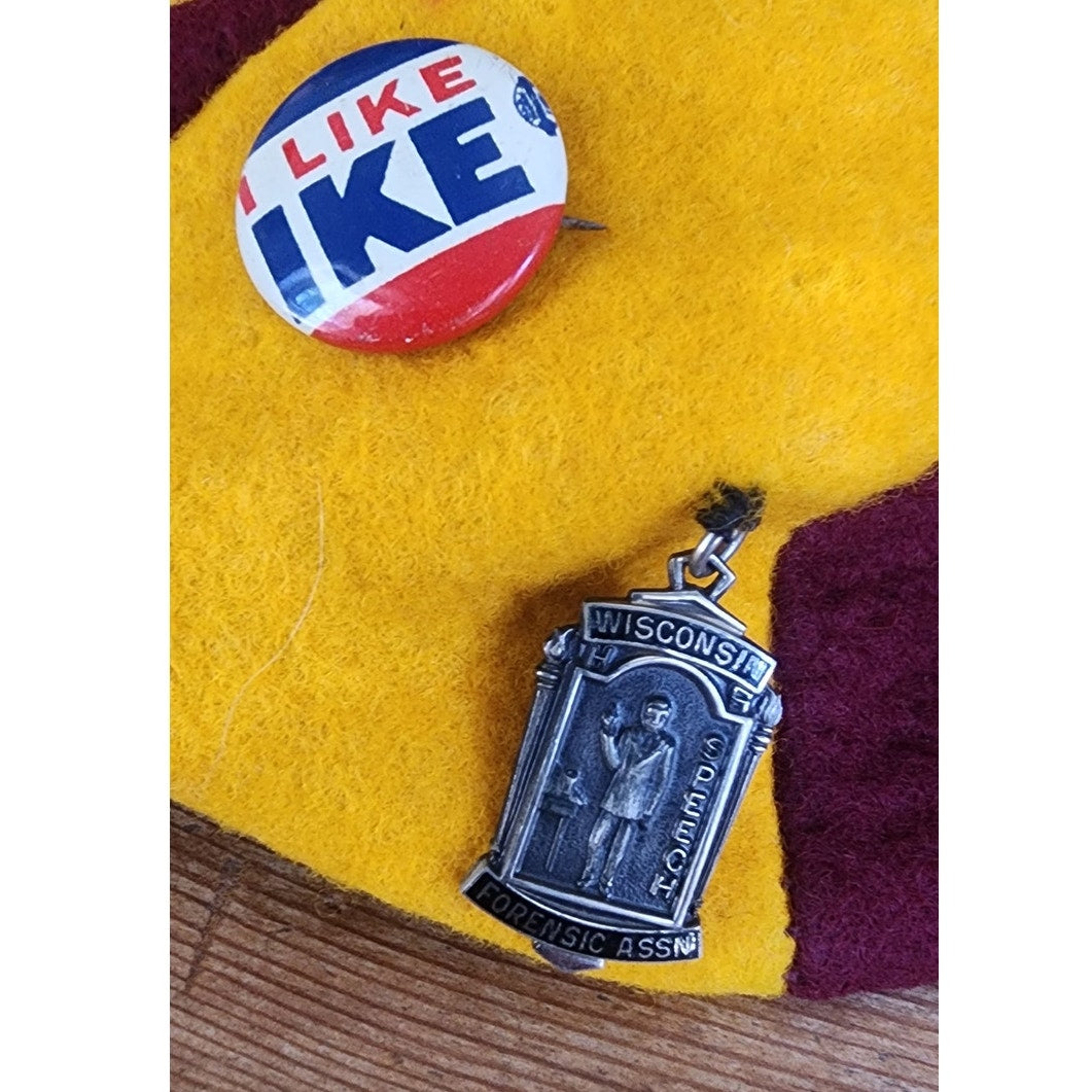 Vintage 1950s College Freshman Beanie "Dink" Cap Historical Pins