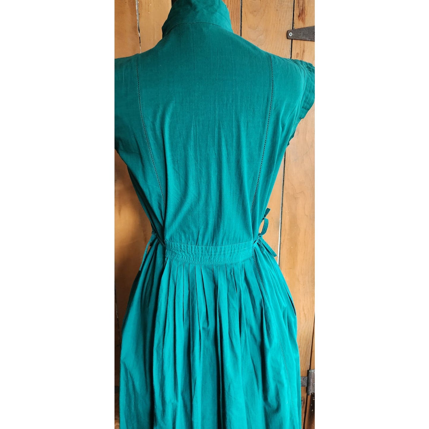 Vintage 80s Summer Dress Teal Cotton French Connection